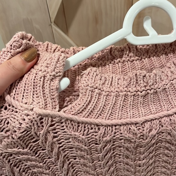 Anthropologie Pink Cream Ombre Mock Neck Knit Sweater - Picture 5 of 6
